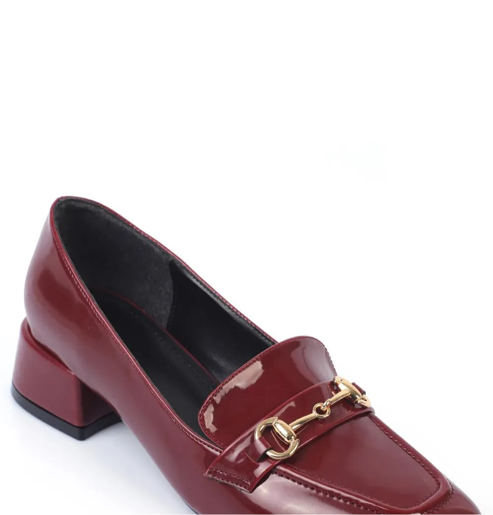 Perla - Turkish Low Heeled Blunt Toe Women's Shoes - Banded