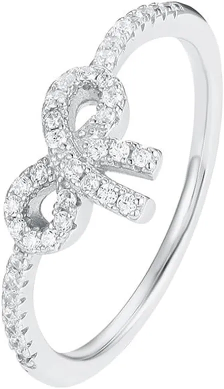 PINKPIN 18K Gold Plated S925 Sterling Silver Bow Knot Ring for Women Fashion Rings for Women Ring Jewelry Gifts