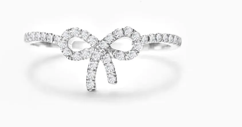 PINKPIN 18K Gold Plated S925 Sterling Silver Bow Knot Ring for Women Fashion Rings for Women Ring Jewelry Gifts