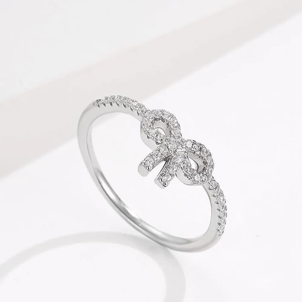 PINKPIN 18K Gold Plated S925 Sterling Silver Bow Knot Ring for Women Fashion Rings for Women Ring Jewelry Gifts