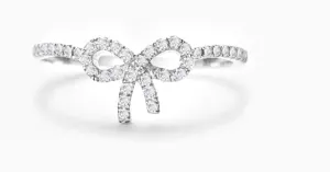 PINKPIN 18K Gold Plated S925 Sterling Silver Bow Knot Ring for Women Fashion Rings for Women Ring Jewelry Gifts