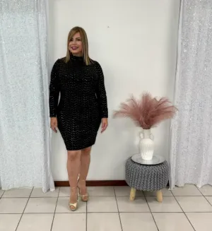 Plus Traje Negro Con Brillo