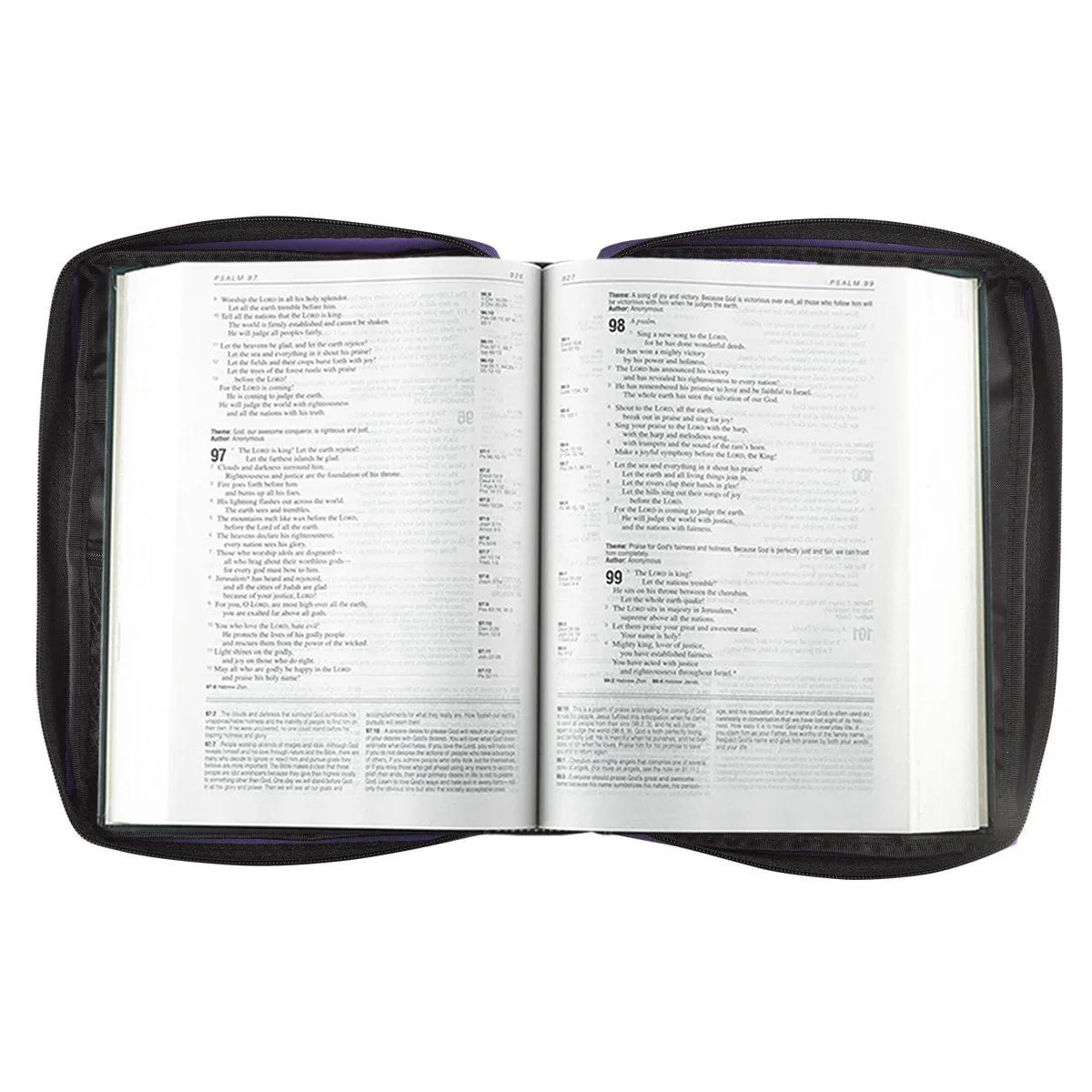 Polyester Canvas with Fish Badge in Purple Bible Cover
