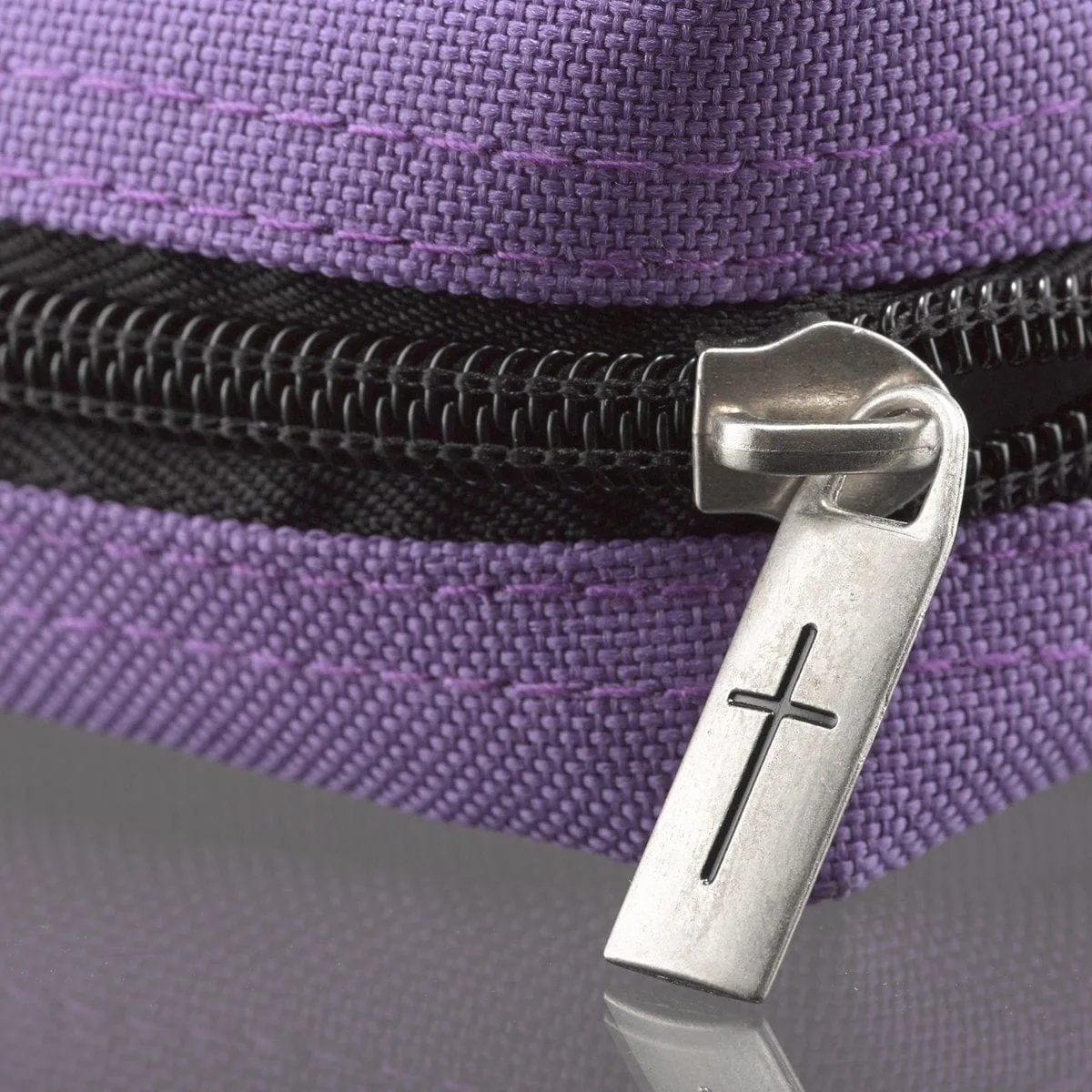 Polyester Canvas with Fish Badge in Purple Bible Cover