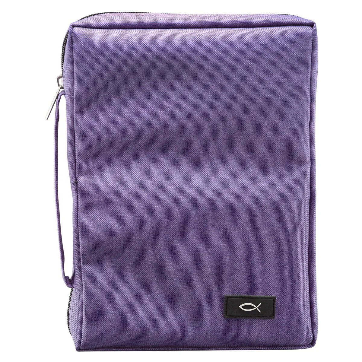 Polyester Canvas with Fish Badge in Purple Bible Cover