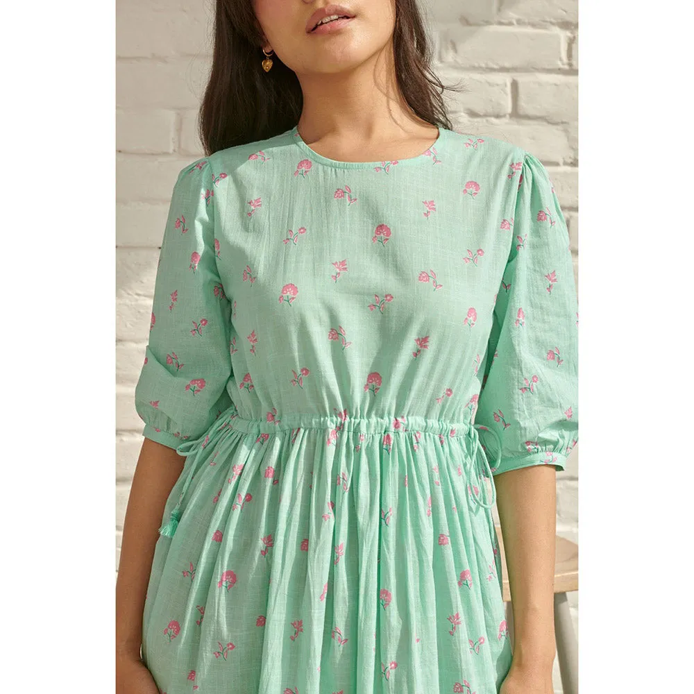 Prakriti Jaipur Green Aster Midi Dress