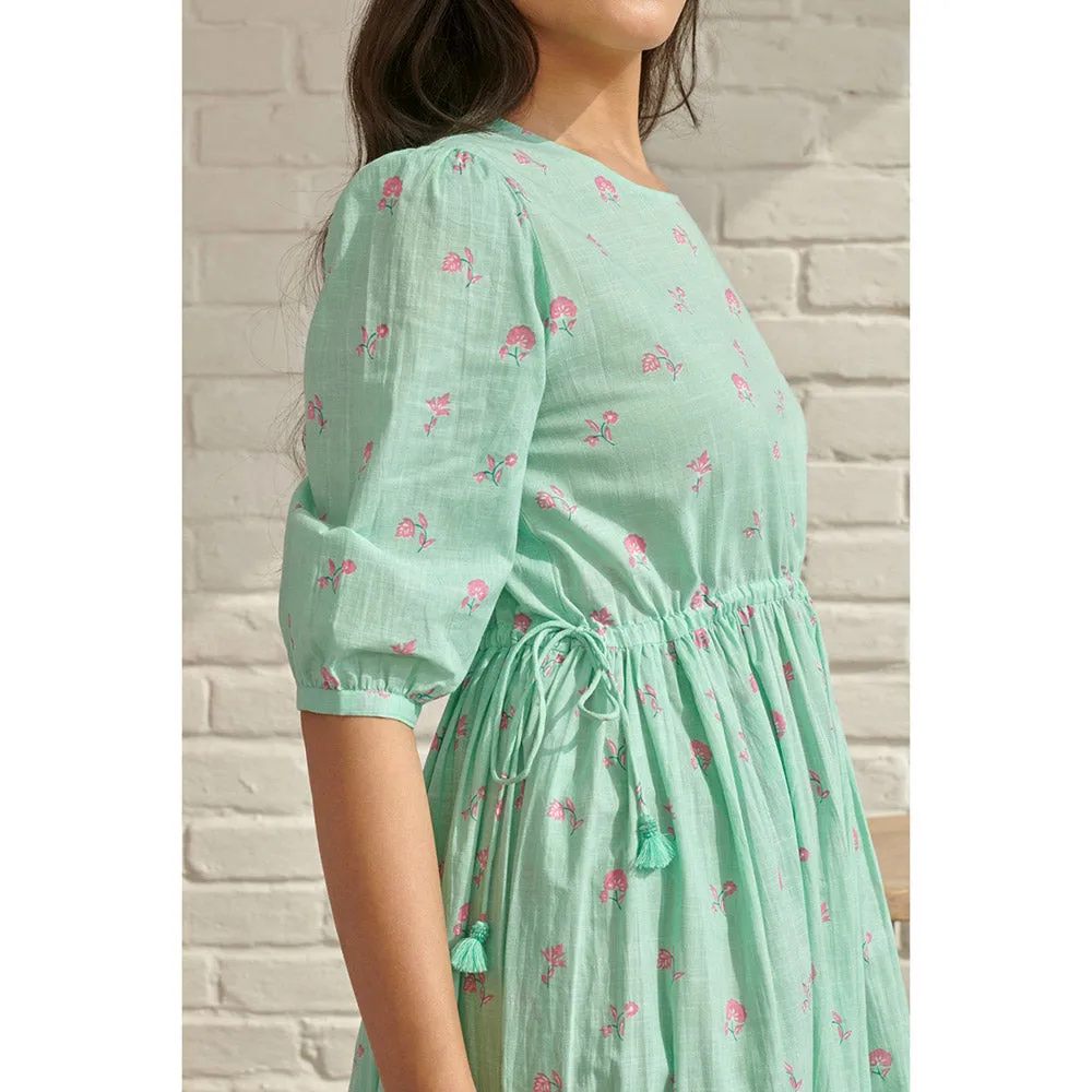 Prakriti Jaipur Green Aster Midi Dress