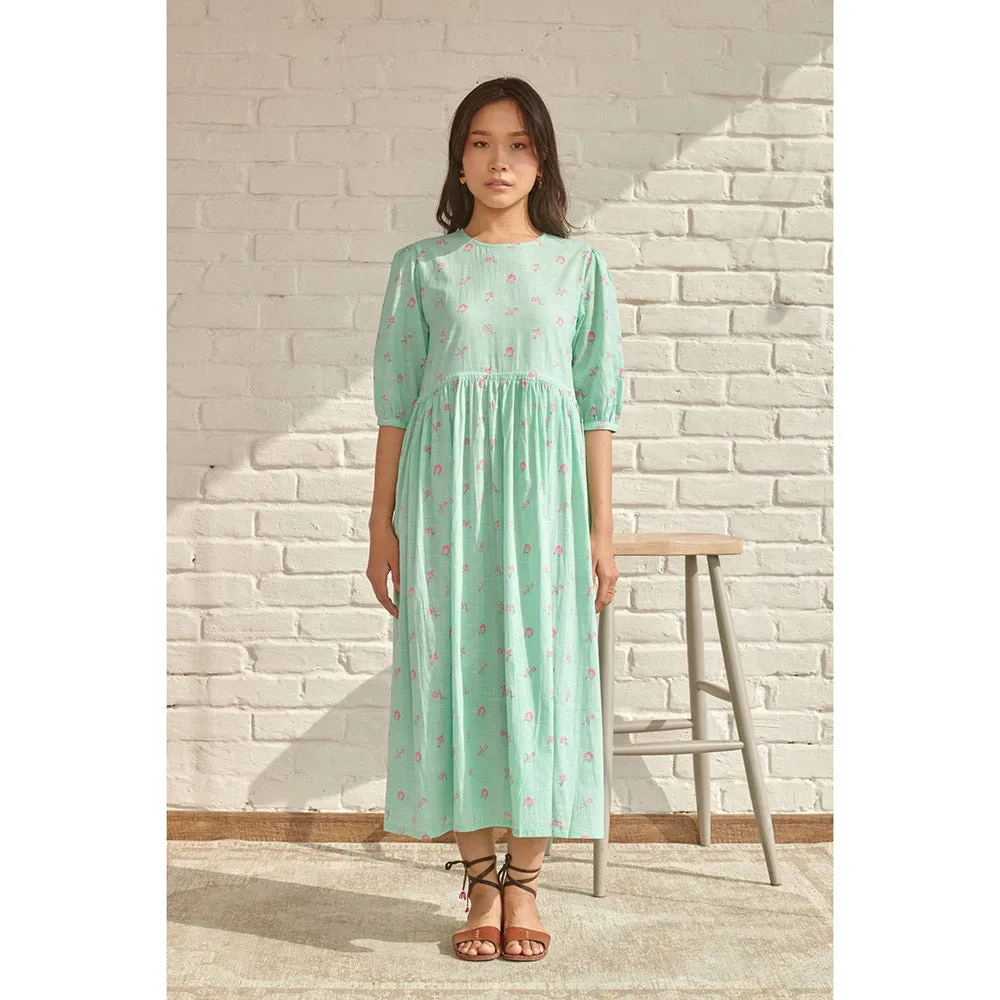 Prakriti Jaipur Green Aster Midi Dress