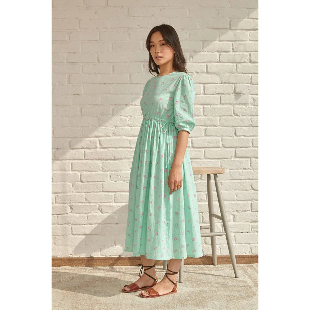 Prakriti Jaipur Green Aster Midi Dress