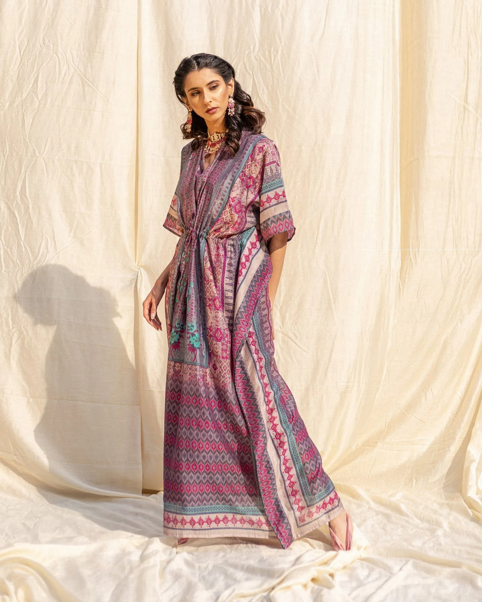 Purple Soft Silk Premium Kaftan