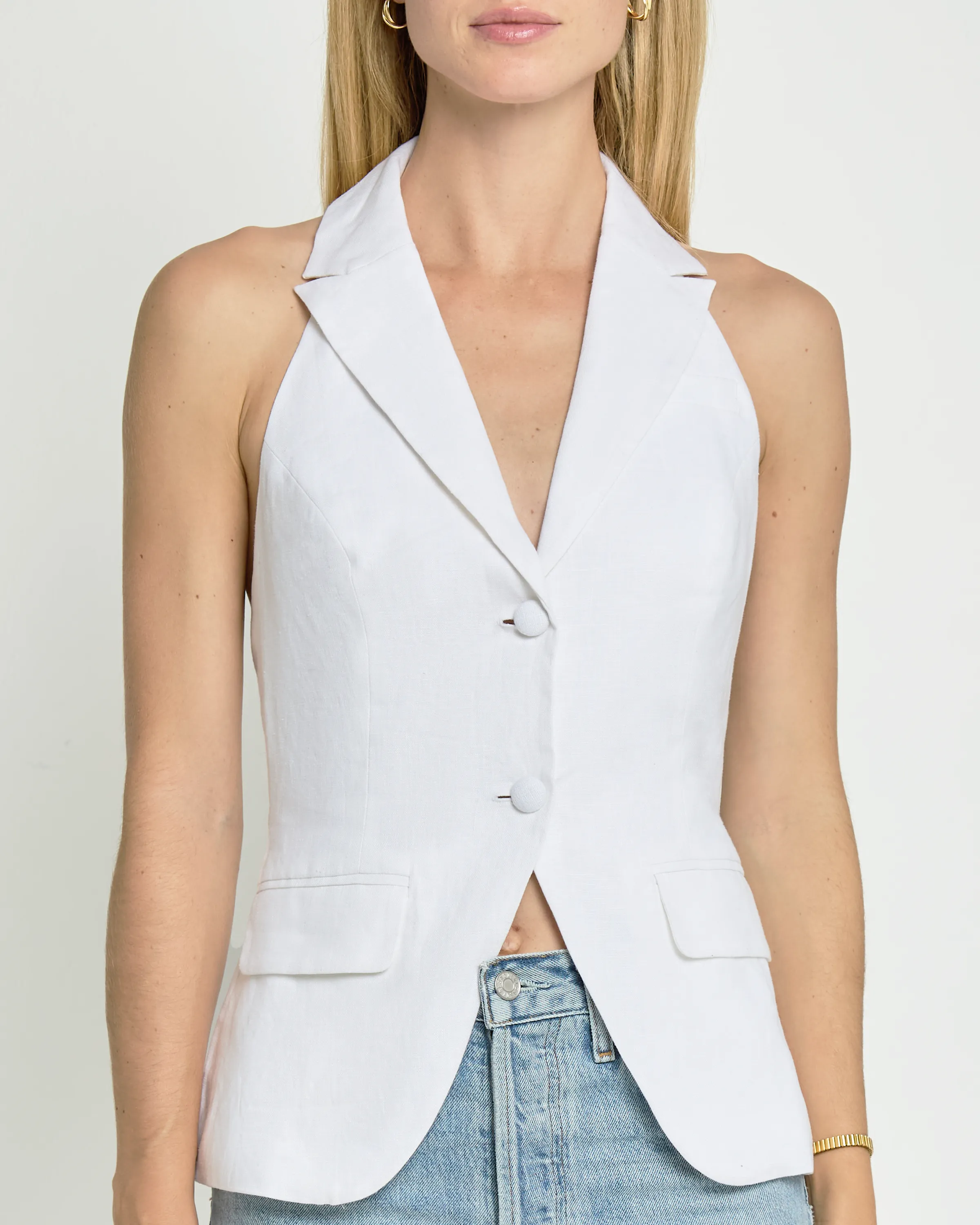 Raphaela Linen Vest Top