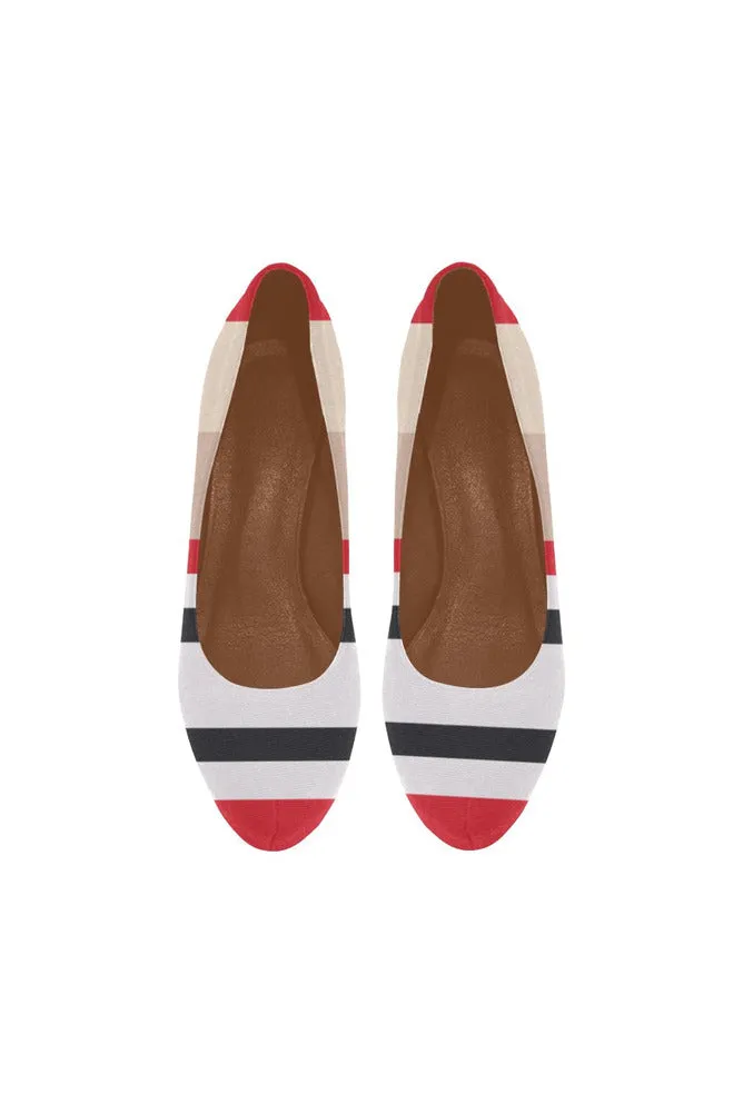 Red & Black Stripe Women's High Heels