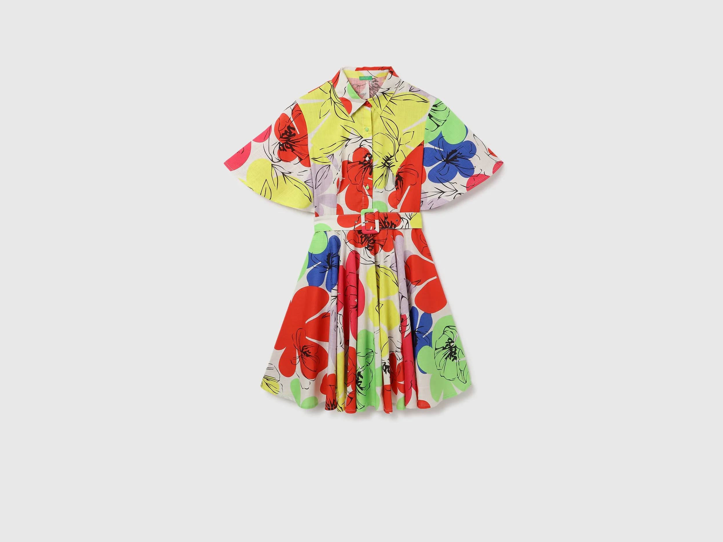 Regular Fit Spread Collar Printed Dress