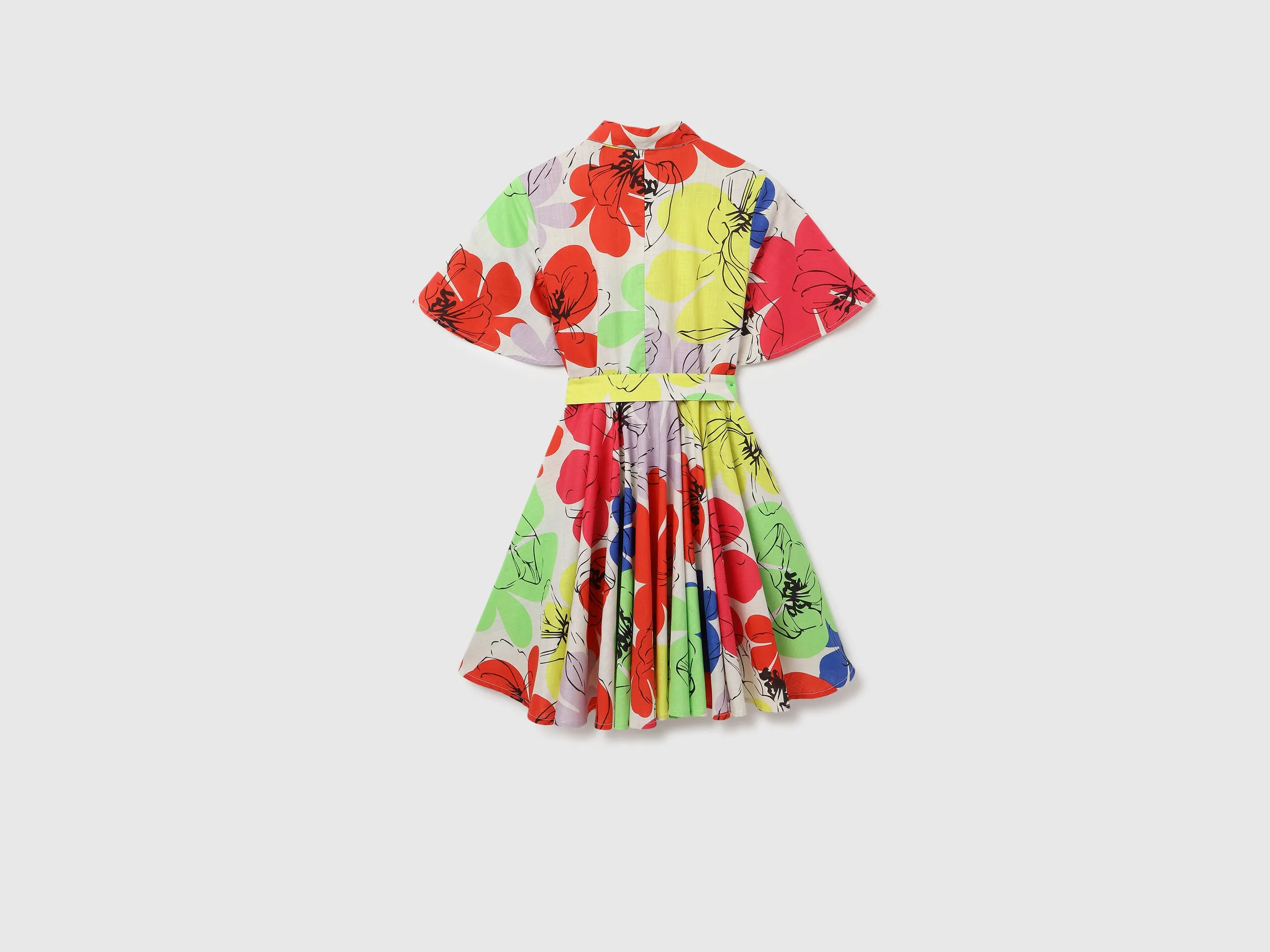 Regular Fit Spread Collar Printed Dress