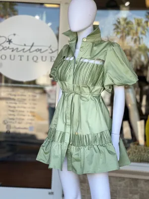 Short Green pistachio dress