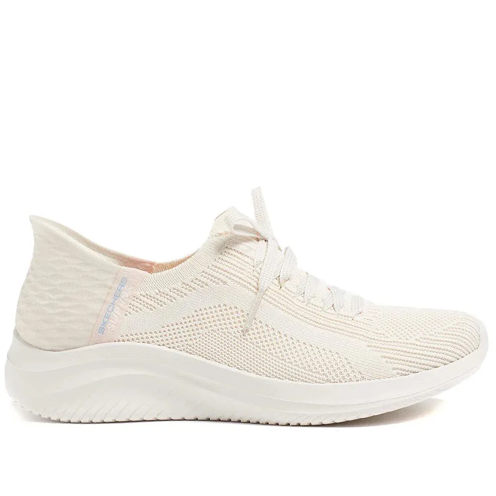 Skechers Slip-ins Trainer:  149710NAT NATURAL WIDE FITTING Ultra Flex 3.0 - Brilliant