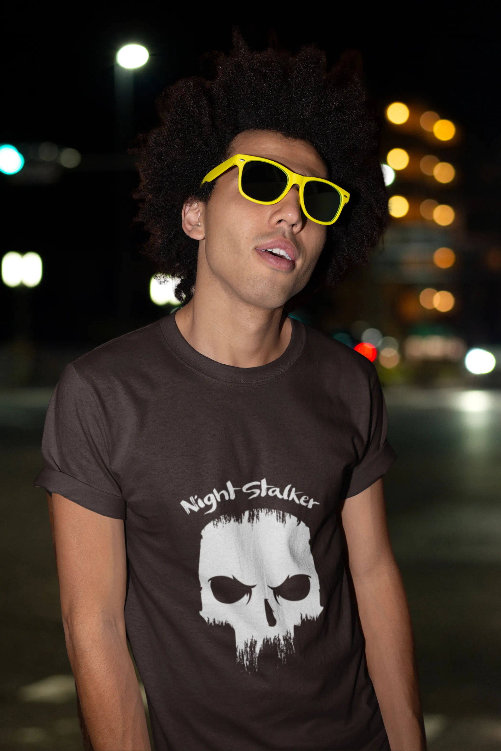 Skull Night Stalker Printed T Shirt For Men