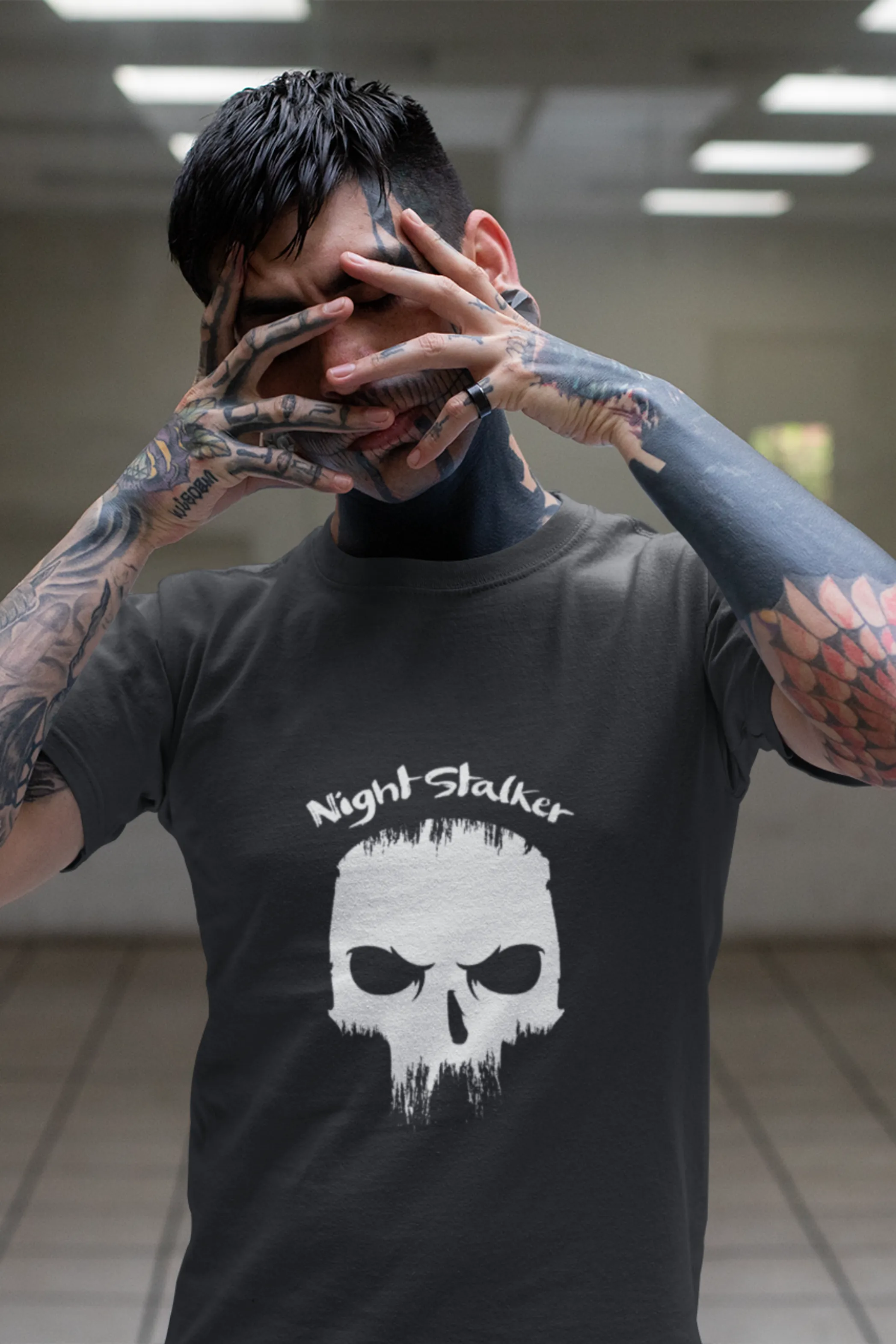 Skull Night Stalker Printed T Shirt For Men