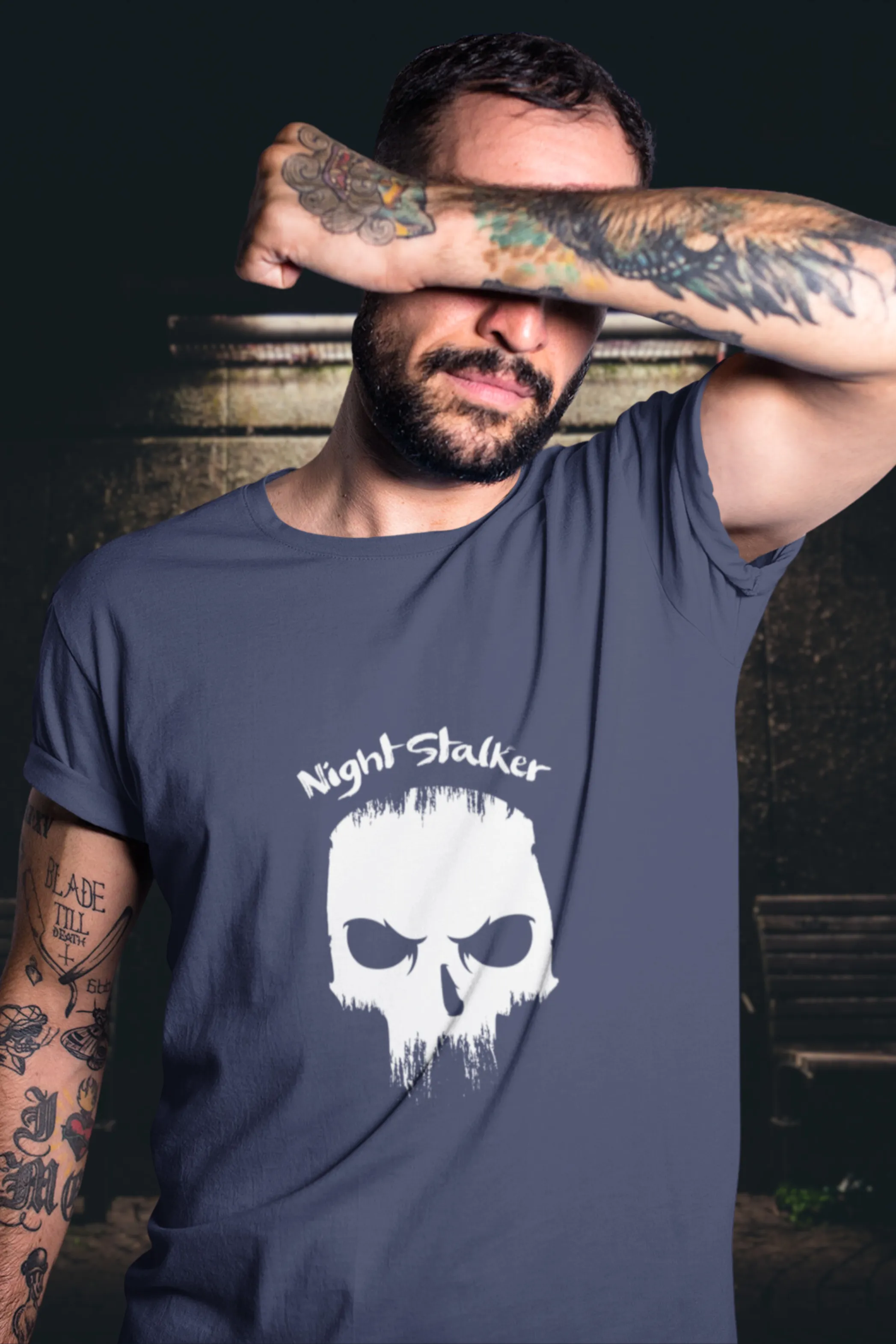 Skull Night Stalker Printed T Shirt For Men