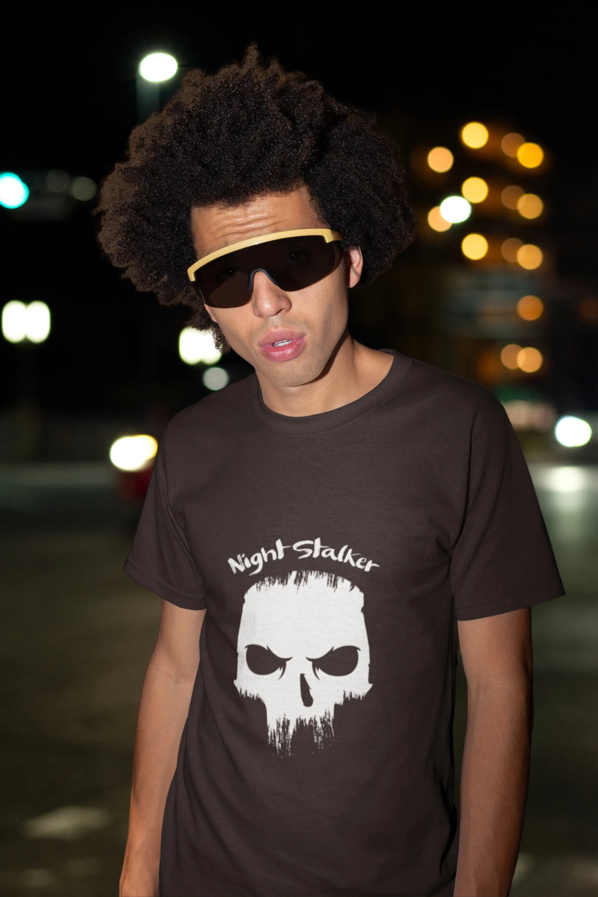 Skull Night Stalker Printed T Shirt For Men