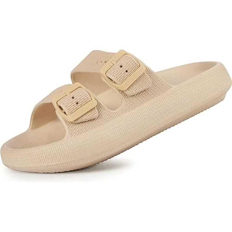 Soft Adjustable Dual Buckle Unisex Slides