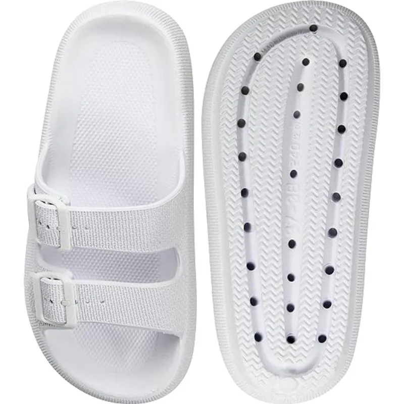 Soft Adjustable Dual Buckle Unisex Slides