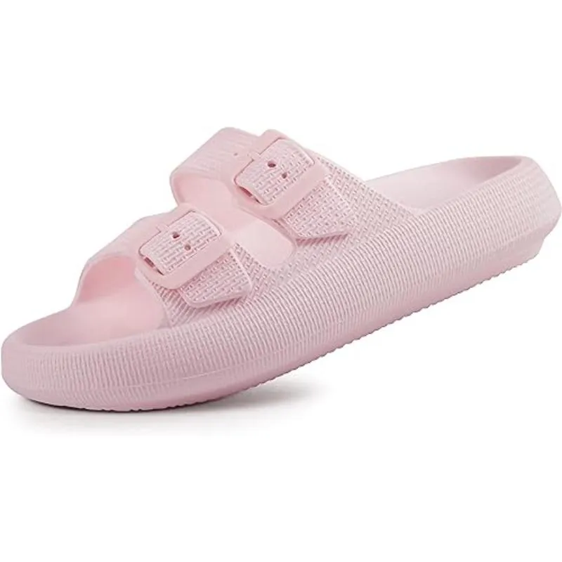 Soft Adjustable Dual Buckle Unisex Slides
