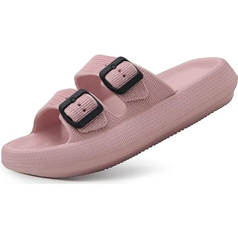 Soft Adjustable Dual Buckle Unisex Slides