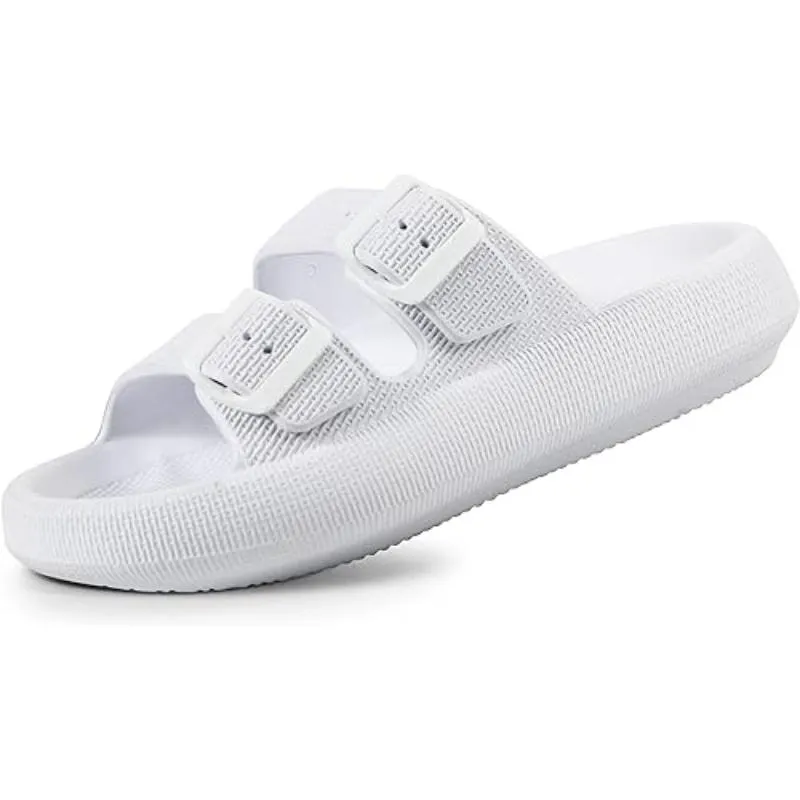 Soft Adjustable Dual Buckle Unisex Slides