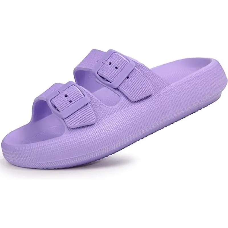 Soft Adjustable Dual Buckle Unisex Slides