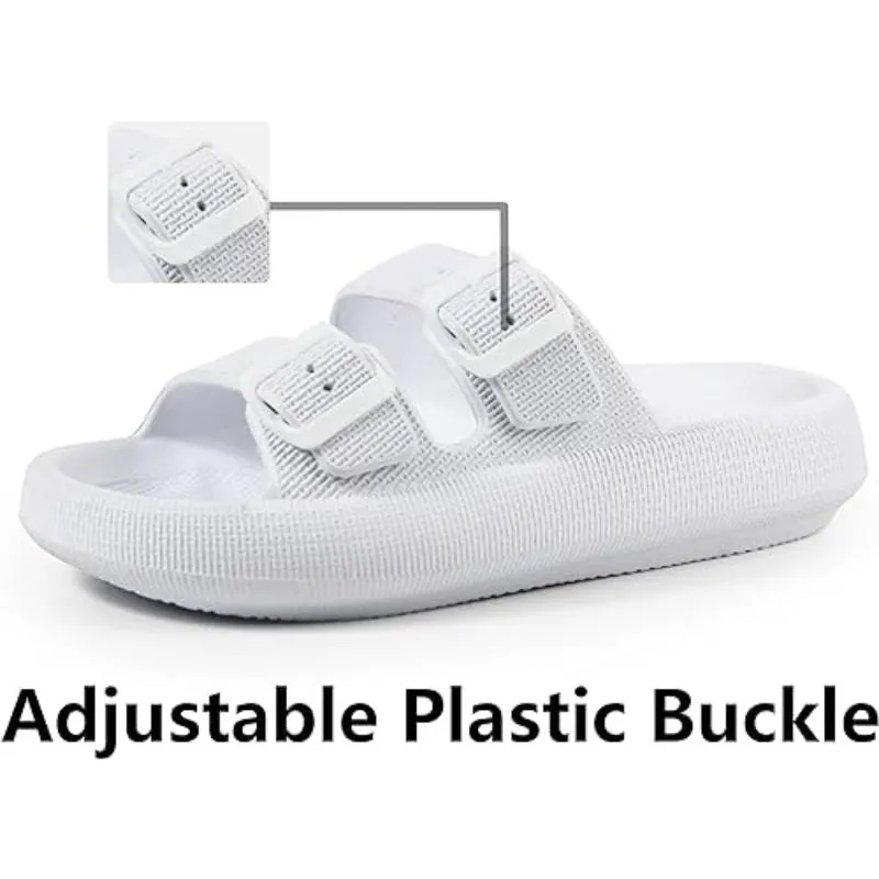 Soft Adjustable Dual Buckle Unisex Slides