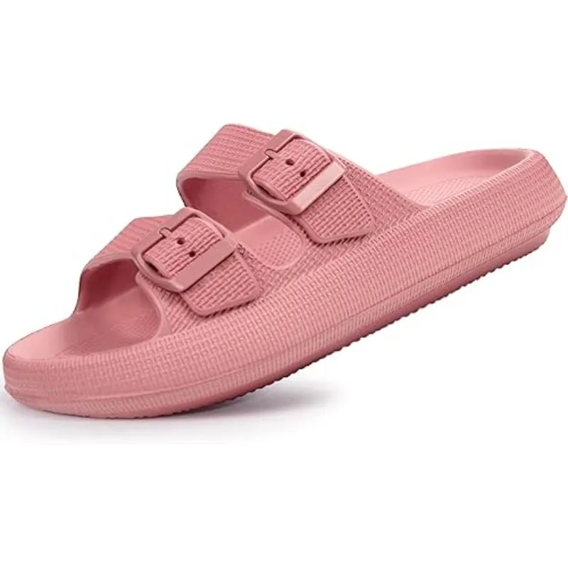 Soft Adjustable Dual Buckle Unisex Slides