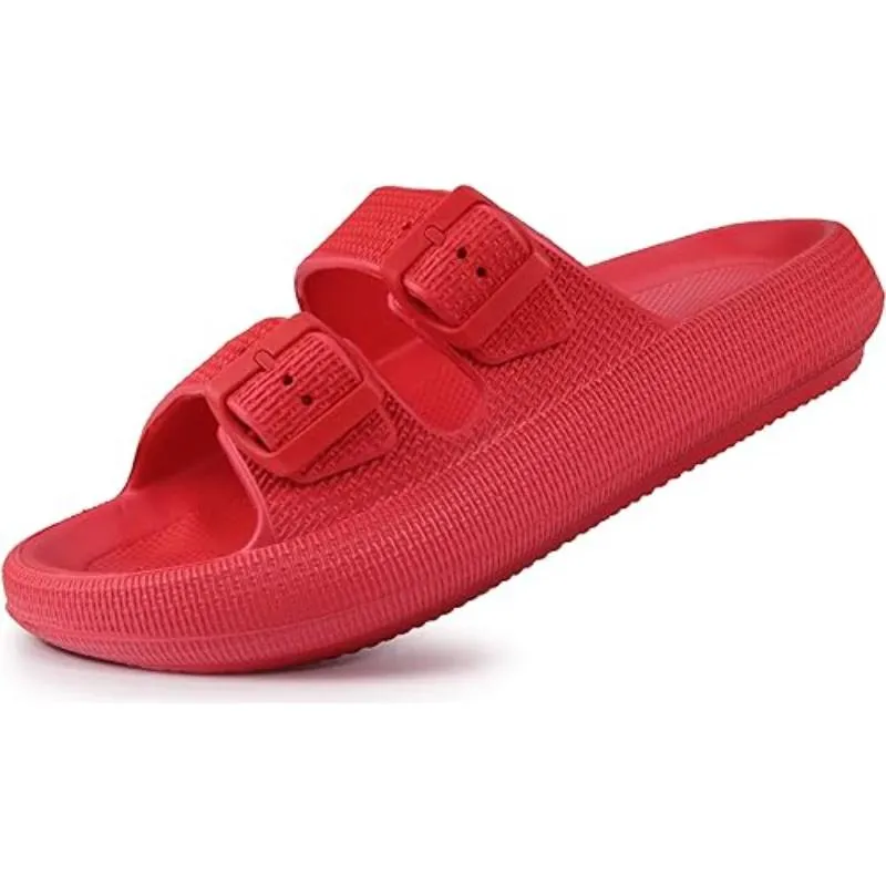 Soft Adjustable Dual Buckle Unisex Slides