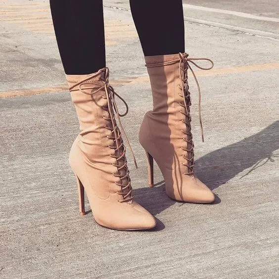 Straps Peep Toe High Stiletto Heel Ankle Boot Sandals