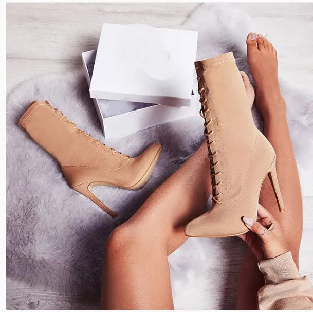 Straps Peep Toe High Stiletto Heel Ankle Boot Sandals