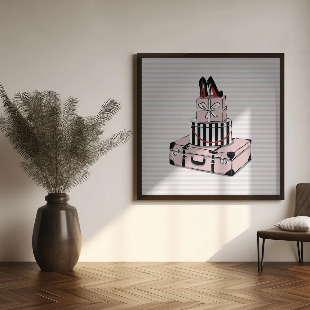 Stylish Travels Square Canvas Art