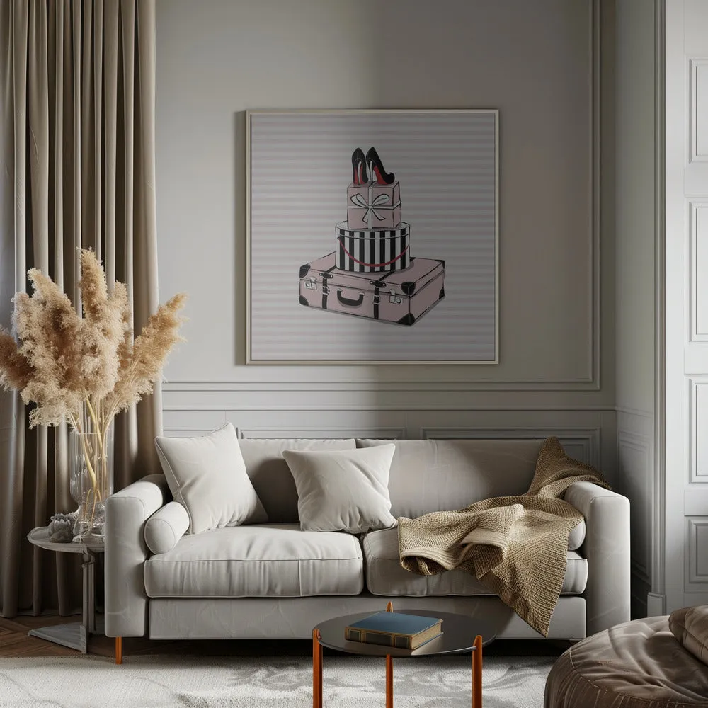 Stylish Travels Square Canvas Art