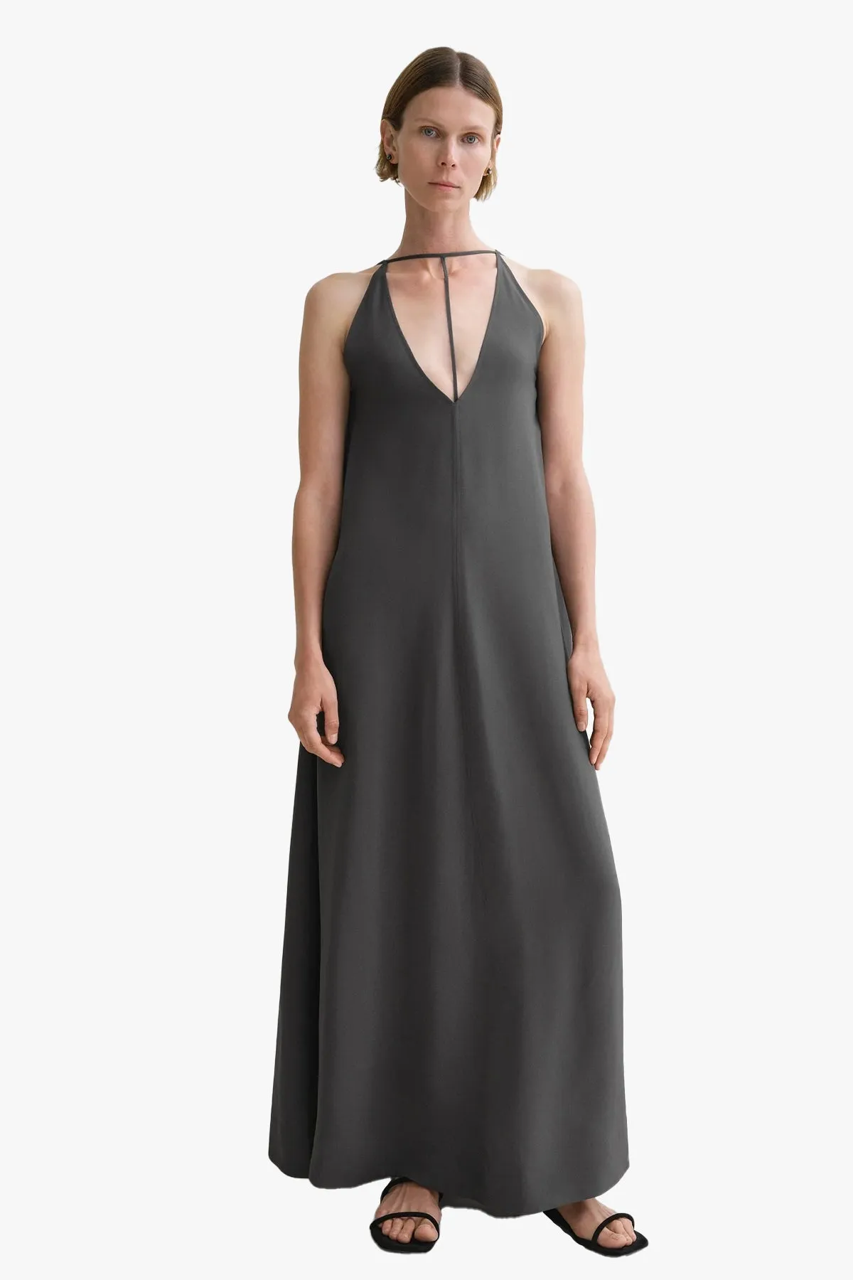 T-Strap Crepe Dress