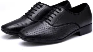 VEACAM Men's Ballroom Dance Shoes, Leather Tango Salsa Latin Shoe Professional Dancing Practice Shoes