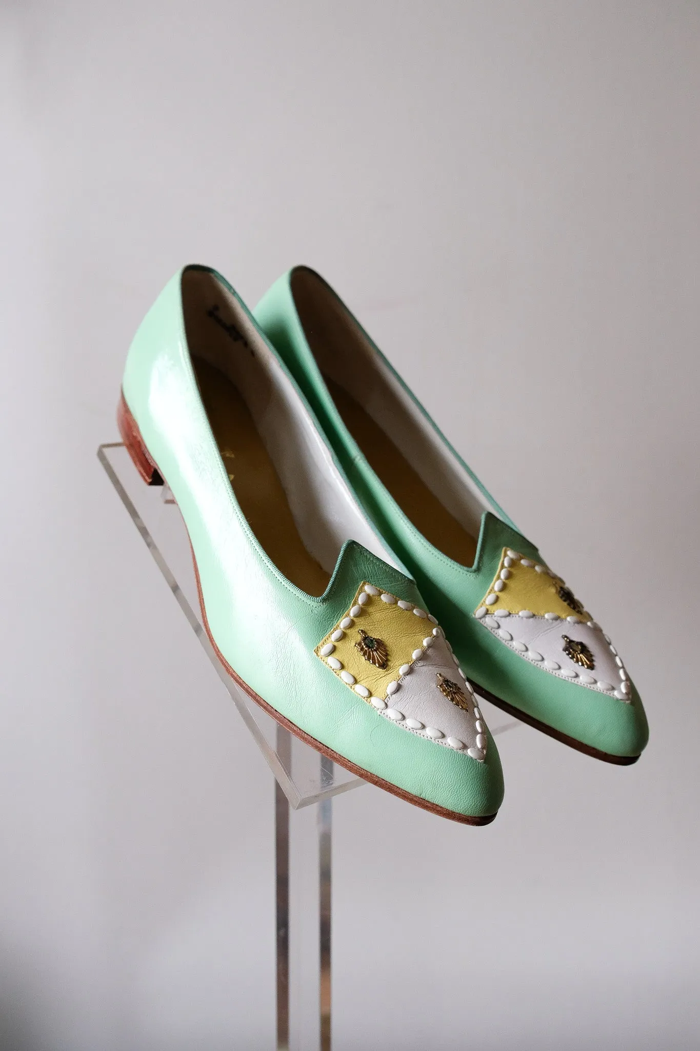 Vintage 1960s Mint Green Loafers by Henry Waters / Sz 8