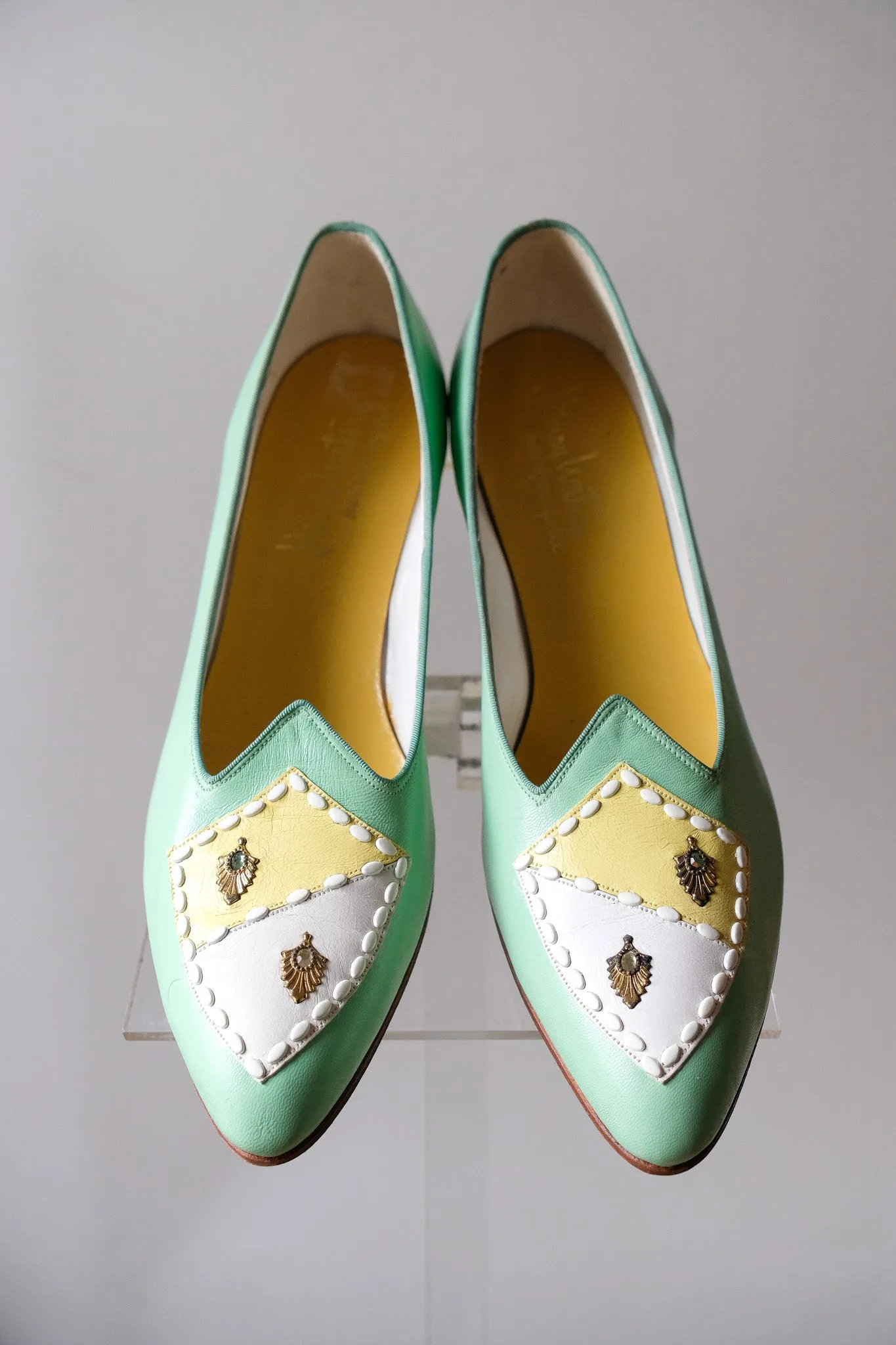 Vintage 1960s Mint Green Loafers by Henry Waters / Sz 8