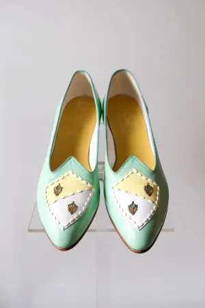 Vintage 1960s Mint Green Loafers by Henry Waters / Sz 8