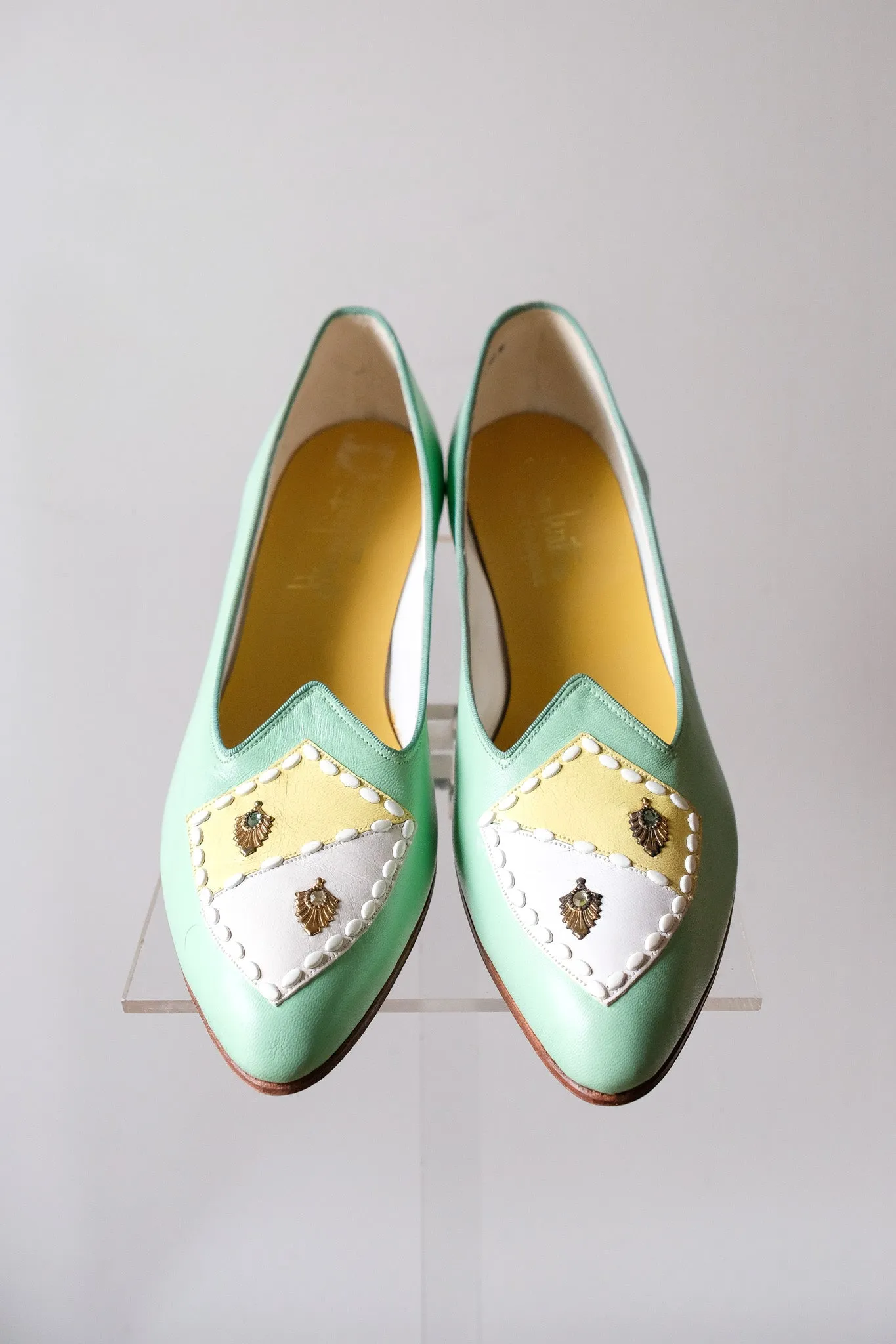 Vintage 1960s Mint Green Loafers by Henry Waters / Sz 8
