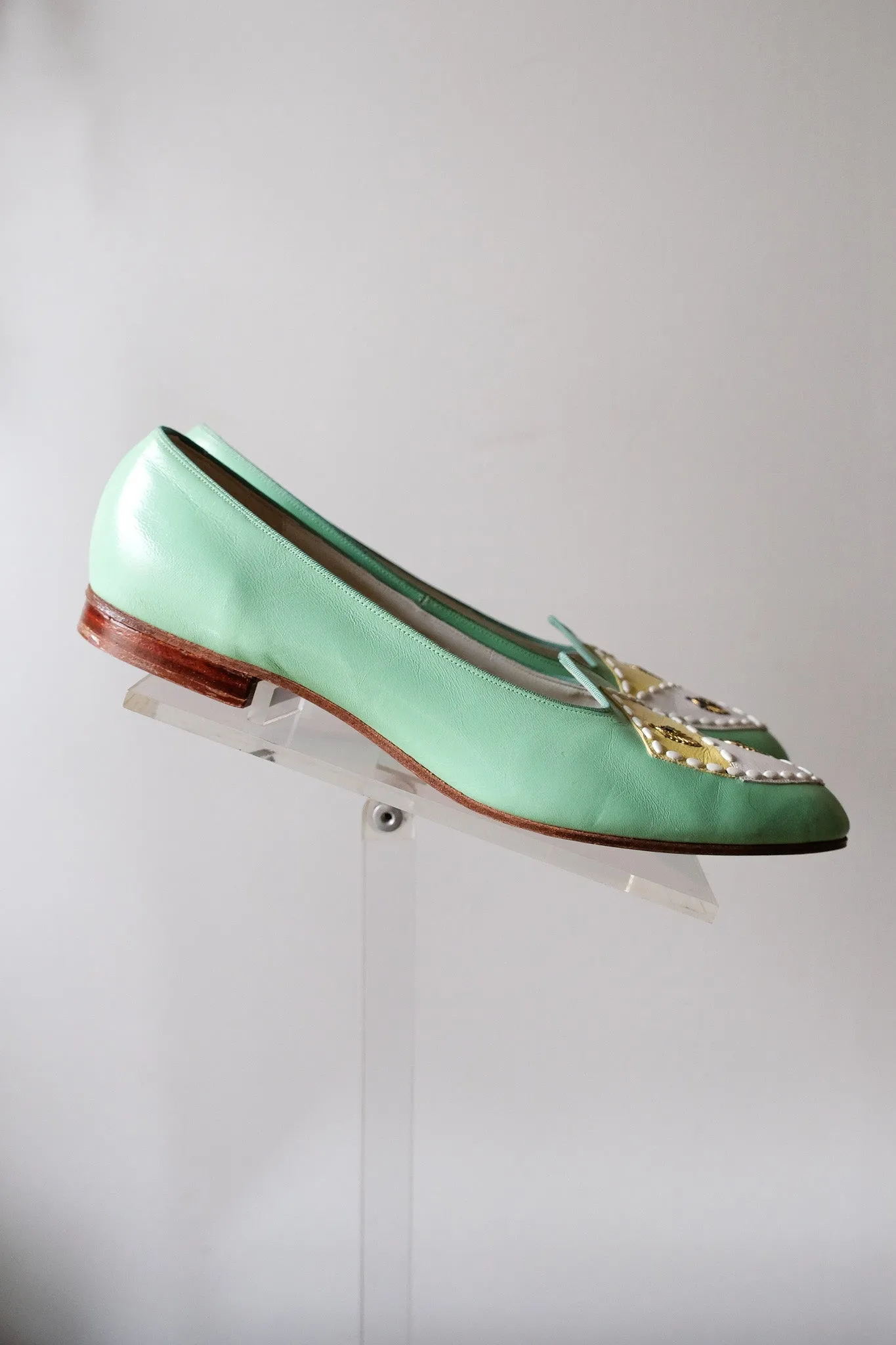 Vintage 1960s Mint Green Loafers by Henry Waters / Sz 8