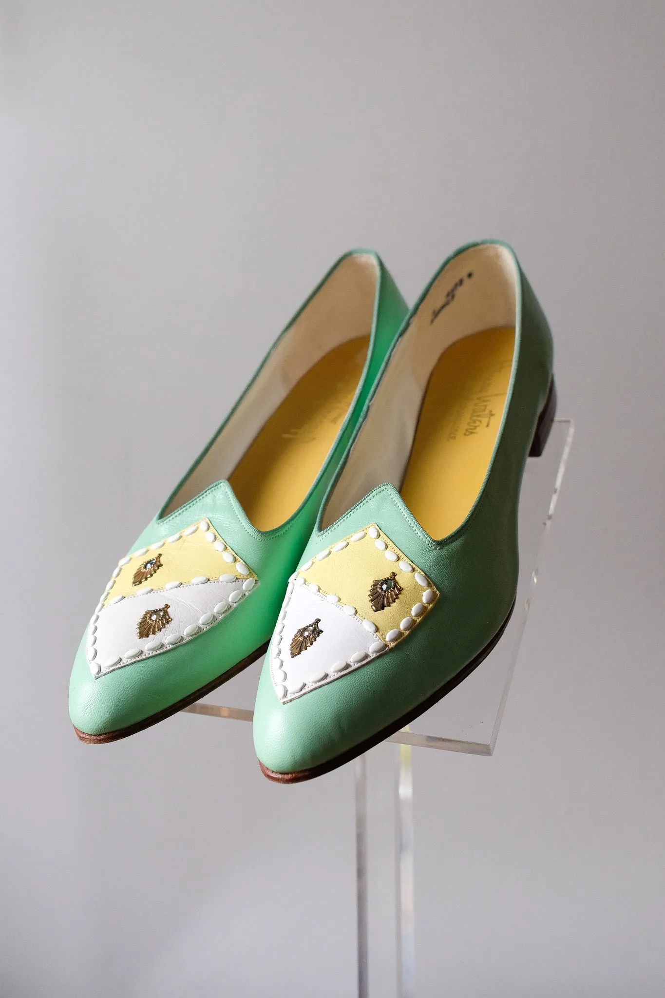 Vintage 1960s Mint Green Loafers by Henry Waters / Sz 8