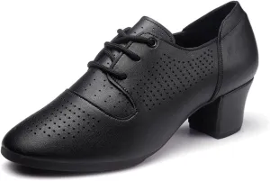 Womens Dance Sneakers, Outdoor Rubber Sole Jazz Shoes Lace-Up Mesh Ballroom Trainers Breathable Ladies Dancing Shoe