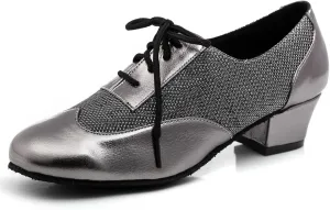 Women's Glitter Round Toe Synthetic Ballroom Morden Tango Party Wedding Practice Professional Dance Shoes