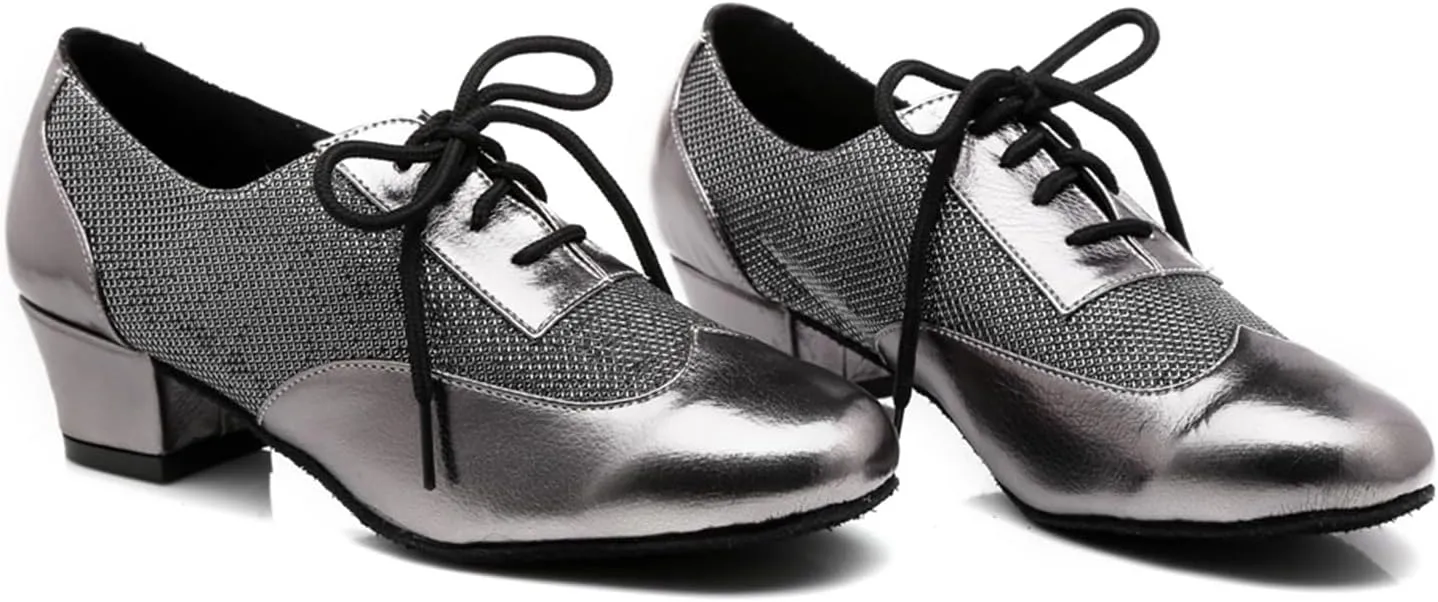 Women's Glitter Round Toe Synthetic Ballroom Morden Tango Party Wedding Practice Professional Dance Shoes