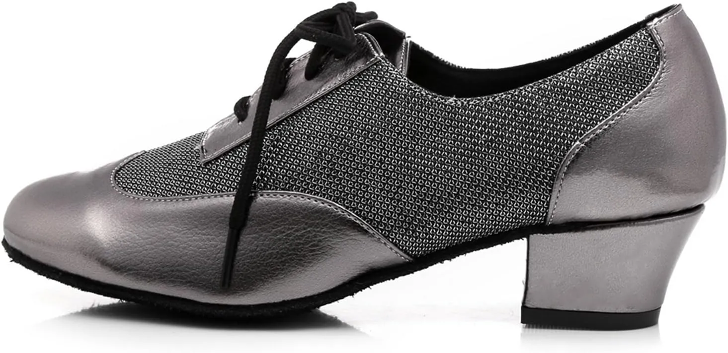 Women's Glitter Round Toe Synthetic Ballroom Morden Tango Party Wedding Practice Professional Dance Shoes