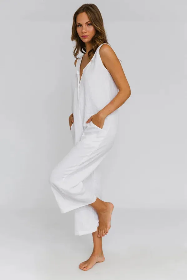 Women's linen jumpsuit lilac - Ema